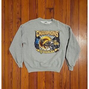 Lee 2000 New Orleans Saints NFC West Champions Sweatshirt Gray NFL Large Vintage